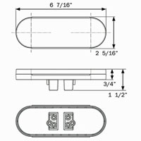 (image for) Trailer Stop/Turn/Tail/Bkup Light Only LED 6'' Oval 16 Bulb Red Fusion Dexter/Redneck #STL211RB