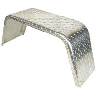 Trailer Fender Jeep Square Break Single Axle Aluminum Tread Plate 16" Tire 10" Wide Dexter/Redneck #2605-3AT