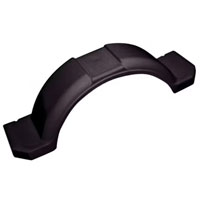 Trailer Single Axle Trailer Fender 11.38" X 35" Poly With Skirt And Step Black Dexter/Redneck #PF11X35B