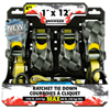 E31355 Ratchet Strap Black 1" X 12' 4 Pack
