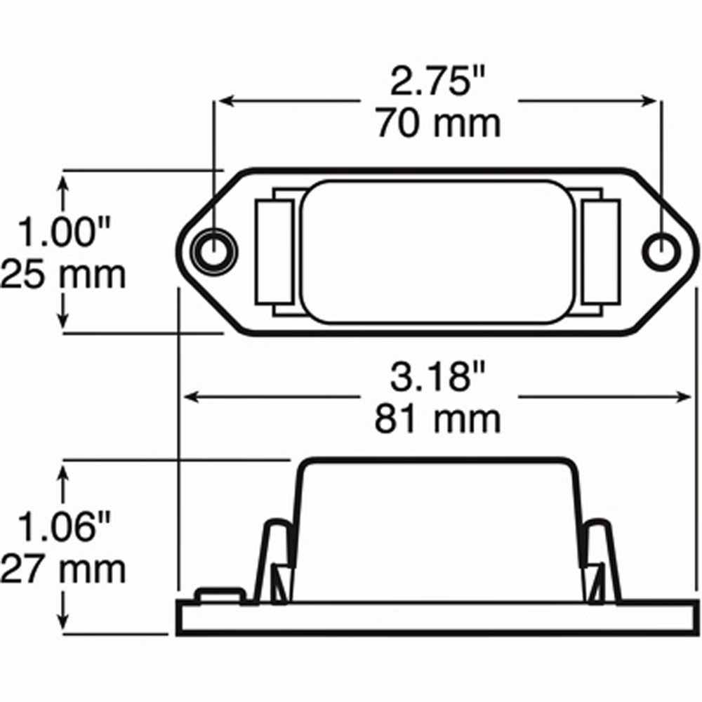 (image for) Marker Clearance Light Rectangular Amber Dexter/Redneck #107WA