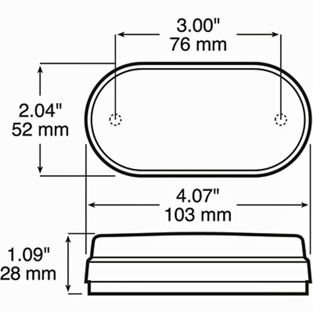 (image for) Marker Clearance Incandescent Light Oblong 1 Bulb Red Dexter/Redneck #108WR