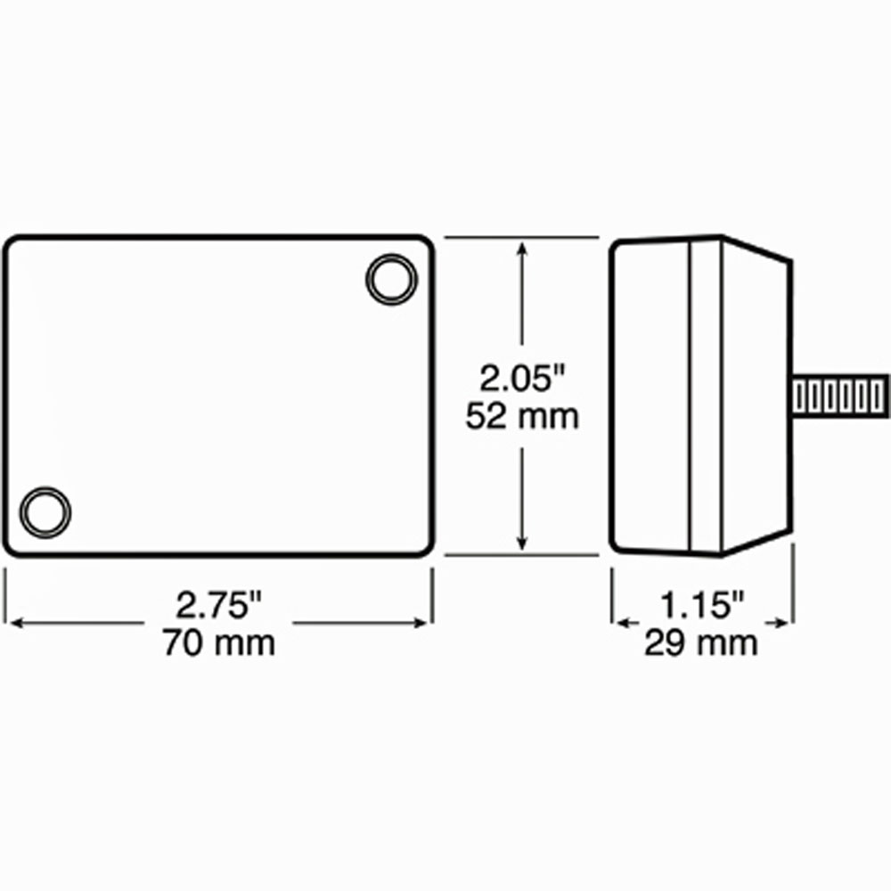 (image for) Trailer Marker Clearance Light Only Incandescent 2.75" Square Amber Stud Mount Dexter/Redneck #114A