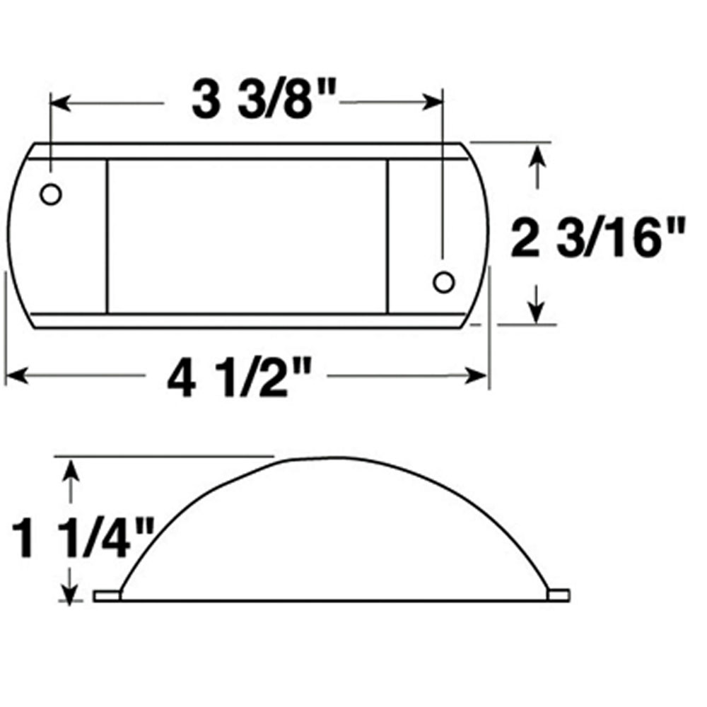 (image for) Rectangular Marker Clearance Incandescent Rectangular Armored Light Red Dexter/Redneck #119R