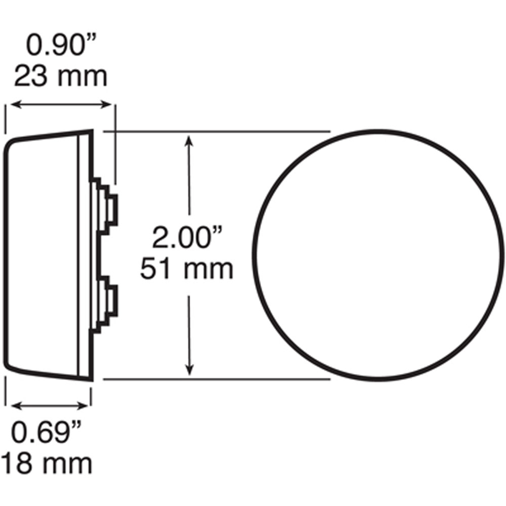 (image for) Trailer Marker Clearance Light Kit Incandescent 2" Round 1 Bulb Amber Standard Dexter/Redneck #146KA