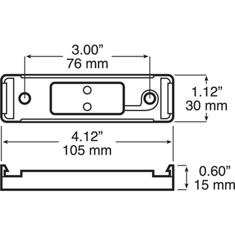 (image for) Trailer Clearance Marker Light Fender Mount Base Thinline Dexter/Redneck #154-11K