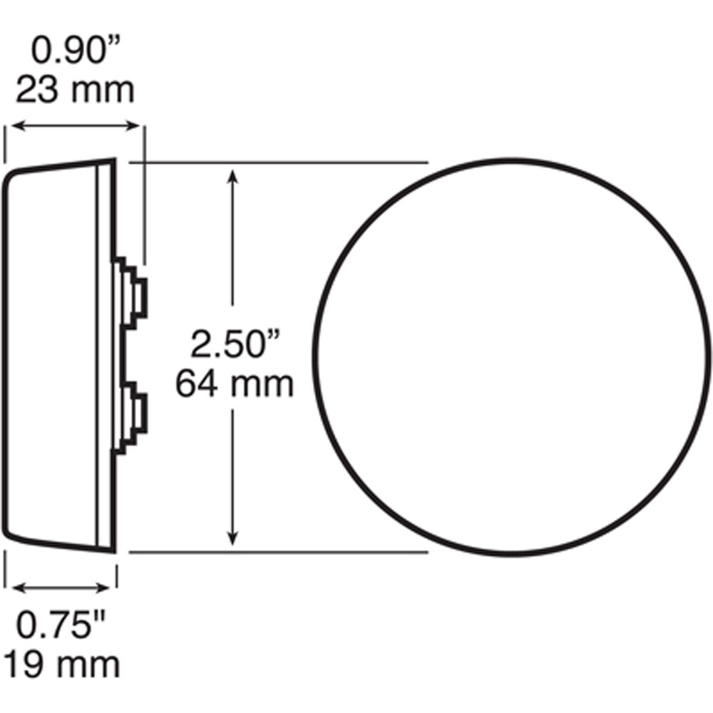 (image for) Trailer Marker Clearance Light Kit LED 2 1/2" Round 3 Diode Amber Piranha Dexter/Redneck #162KA