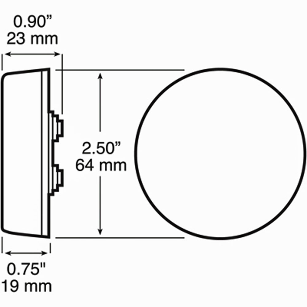 (image for) Trailer Marker Clearance Light Kit LED 2 1/2" Round 3 Bulb Red Piranha Dexter/Redneck #162KR