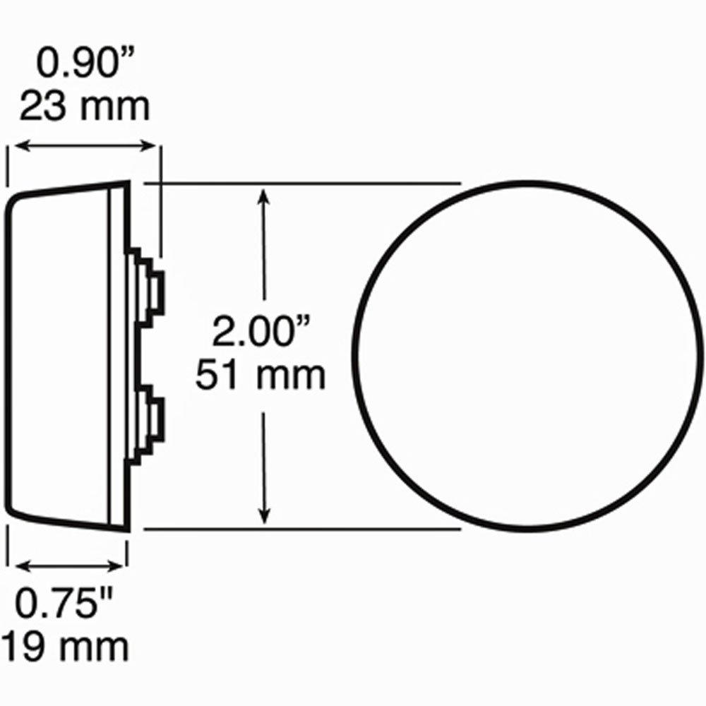 (image for) Trailer Marker Clearance Light Kit LED 2" Round 3 Bulb Amber Piranha Dexter/Redneck #164KA
