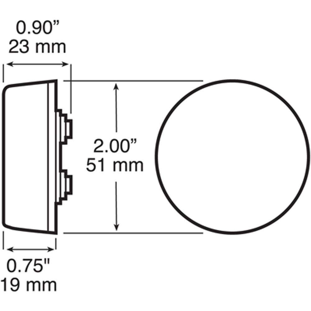 (image for) Trailer Marker Clearance Light LED 2" Round Red Piranha Dexter/Redneck #164R
