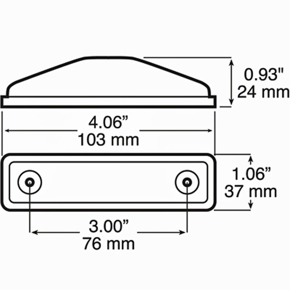 (image for) Trailer Marker Clearance Light LED 4" Rectangular Amber Standard Dexter/Redneck #169A