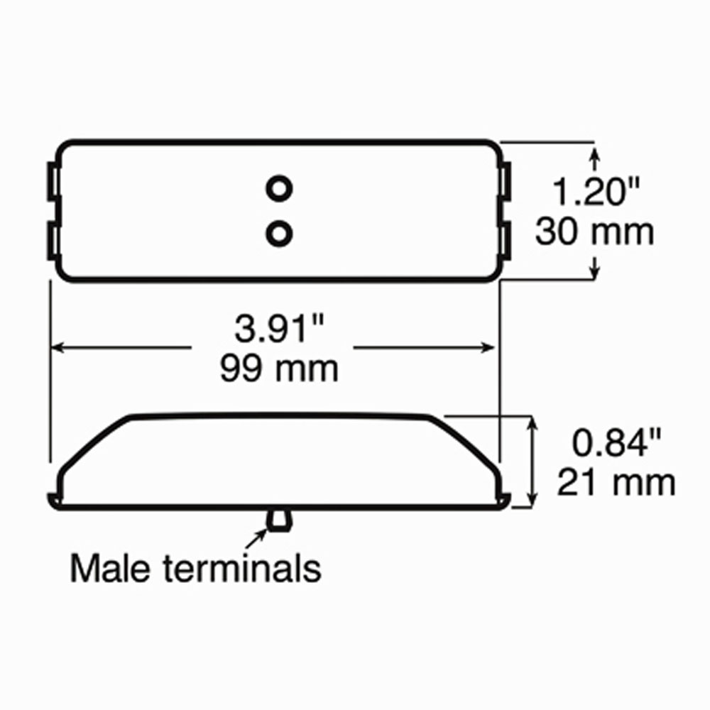 (image for) Trailer Marker Clearance Incandesent Light Kit Thinline 2 Bulb Red Standard Dexter/Redneck #2637R