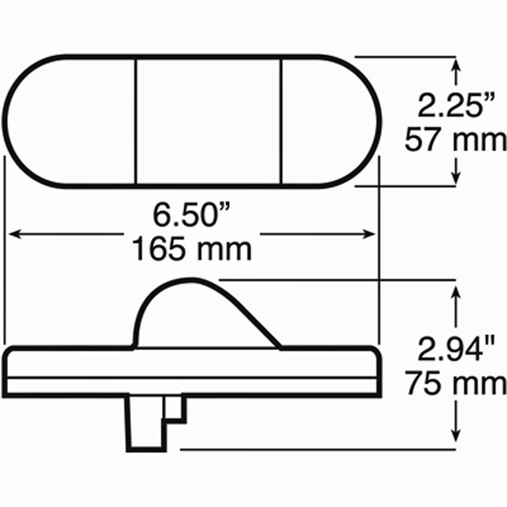 (image for) Trailer Park/Turn Light Only LED 6'' Oval Amber Mid-Ship Dexter/Redneck #351A
