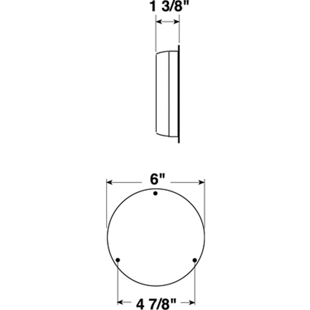 (image for) Trailer Dome Interior Auxiliary Light Round With Aluminum Base Dexter/Redneck #389S