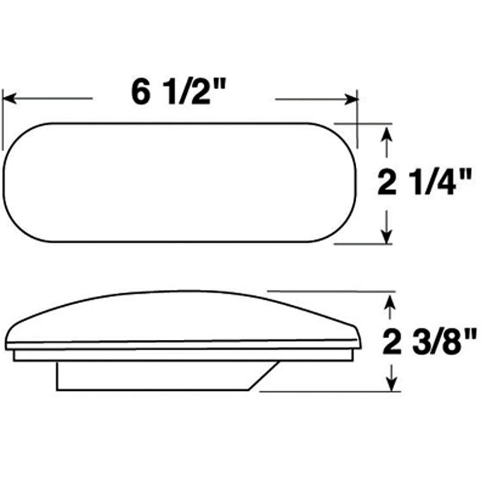 (image for) Trailer Turn Signal Light Kit LED 6'' Oval Amber Standard Dexter/Redneck #421KA