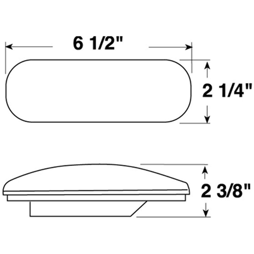 (image for) Trailer Stop/Turn/Tail Light Incandescent 6'' Oval 1 Bulb Standard Dexter/Redneck #421R