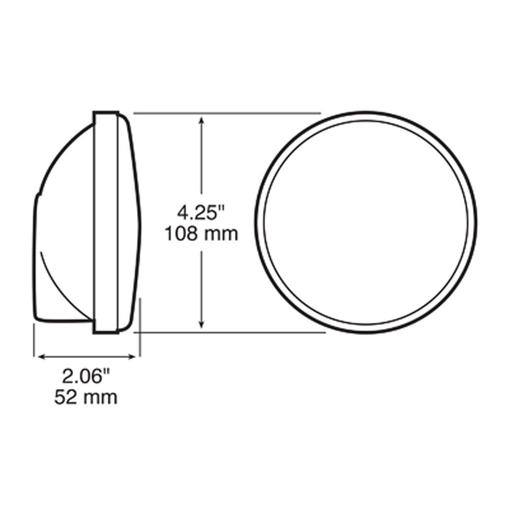 (image for) Trailer Stop/Turn/Tail Light Incandescent 4'' Round Red Standard Dexter/Redneck #426R