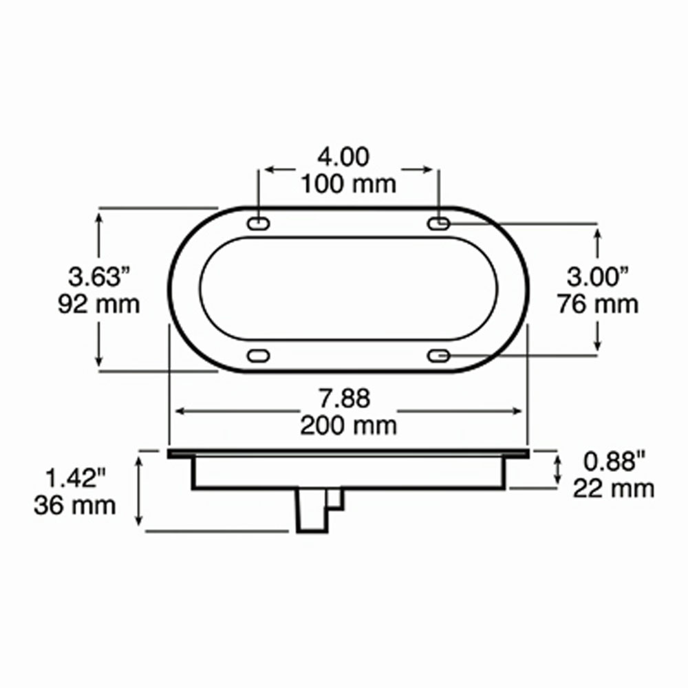 (image for) Trailer Stop/Turn/Tail Light Only LED 6'' Oval Red Lumenx Dexter/Redneck #822R-10