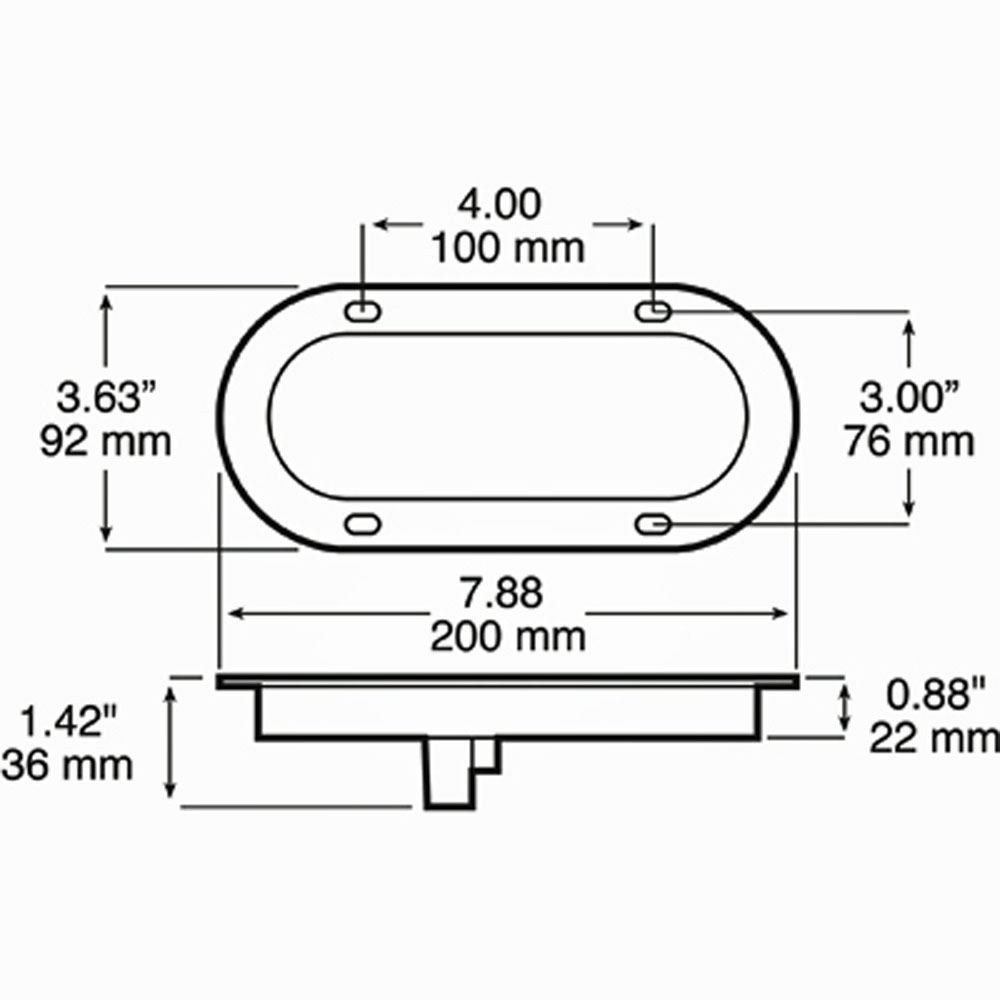 (image for) Trailer Stop/Turn/Tail Light Only 6'' Oval Red Lumenx Dexter/Redneck #822R-7