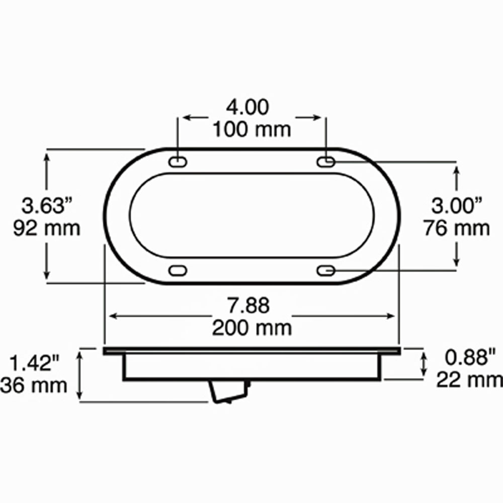 (image for) Trailer Stop/Turn/Tail Light Only LED 6'' Oval Red Lumenx Dexter/Redneck #823R-7
