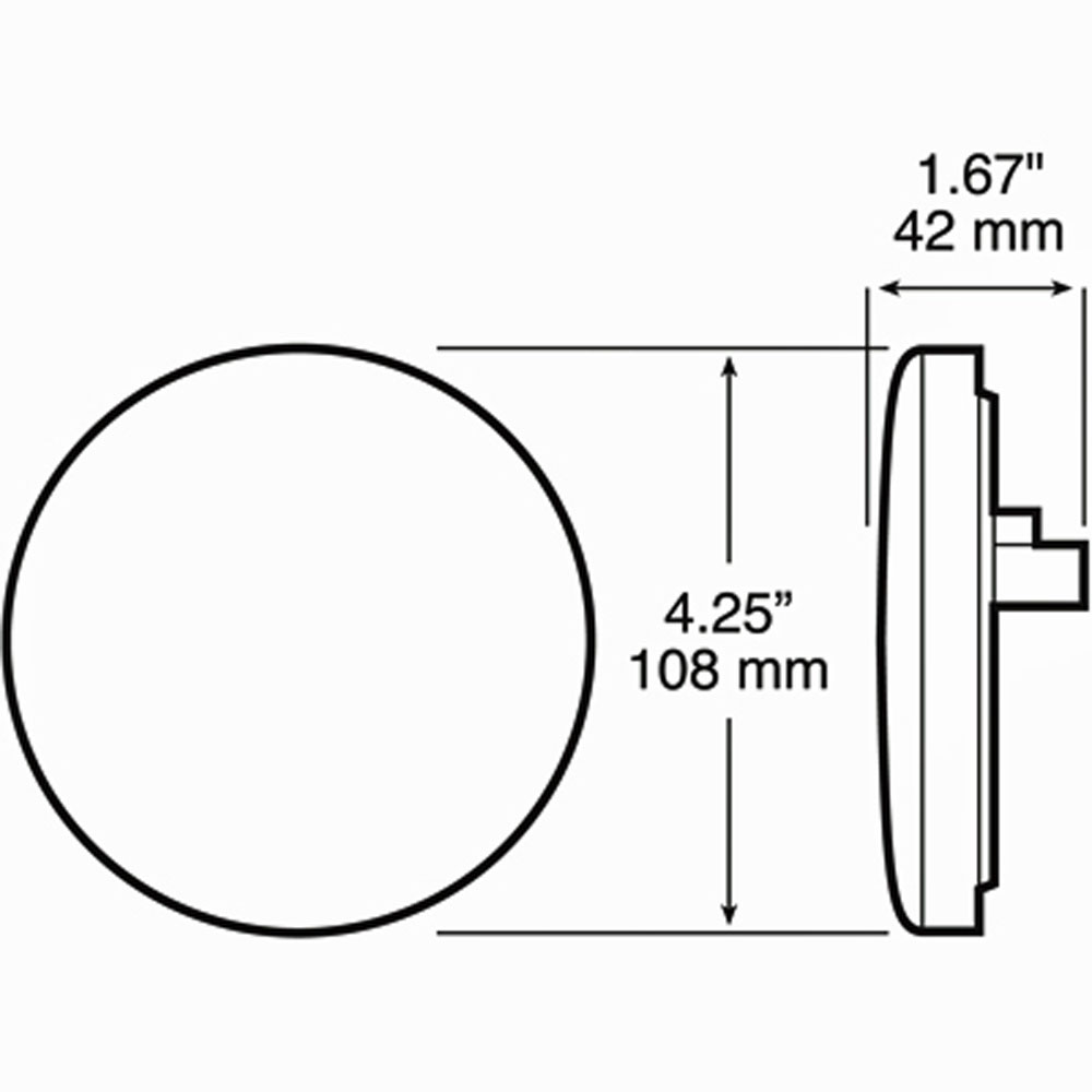 (image for) Trailer Stop/Turn/Tail Light Only LED 4'' Round Single Diode Red Dexter/Redneck #826R