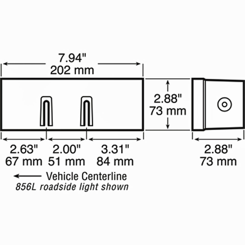(image for) Marine Trailer Stop/Turn/Tail Light Only LED Rectangular Left Hand Red Dexter/Redneck #856L