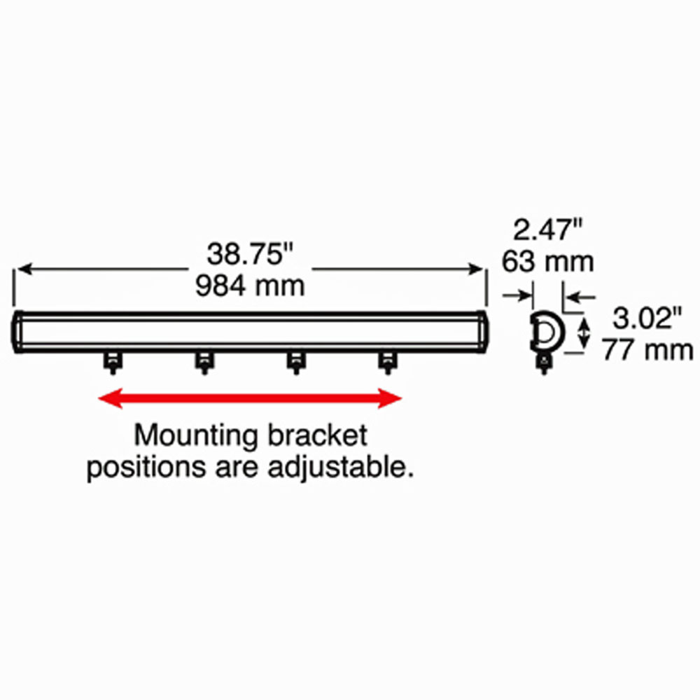 (image for) Trailer Light Bar LED 39" Flood Beam 84 Diode Dexter/Redneck #930-MV