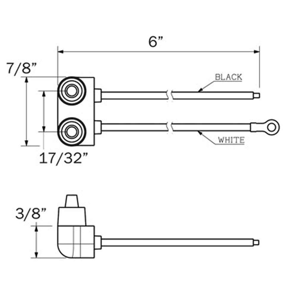 (image for) Trailer Light P-10 2 Prong Pigtail Dexter/Redneck #A-46PB