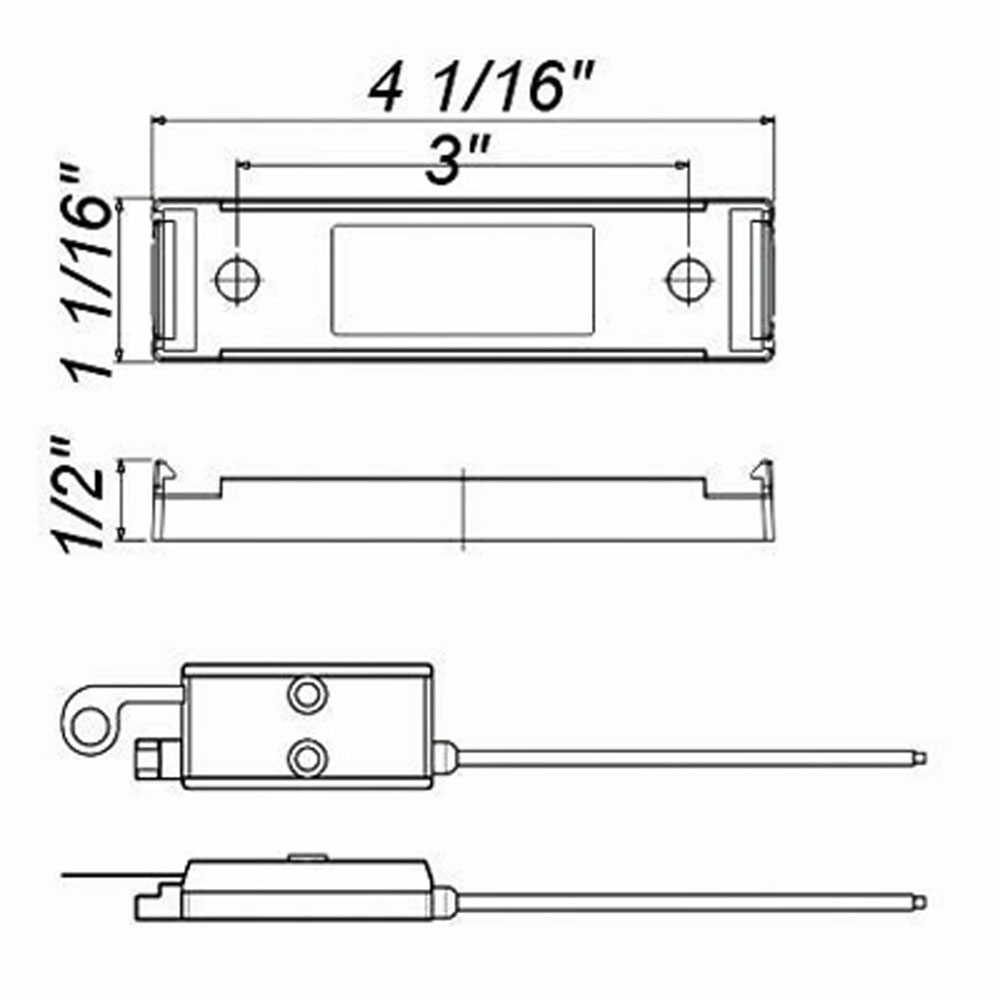 (image for) Trailer Marker/Clearance Light Black Base Thinline Dexter/Redneck #A-65PB