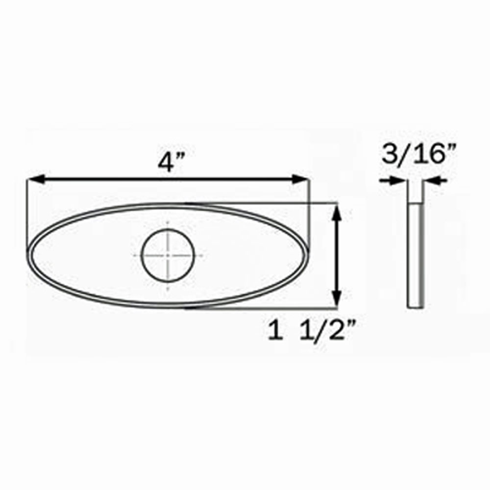 (image for) Trailer Special Reflector 4" Oval Red Adhesive Back For 3/4" Lights Dexter/Redneck #A11RXB