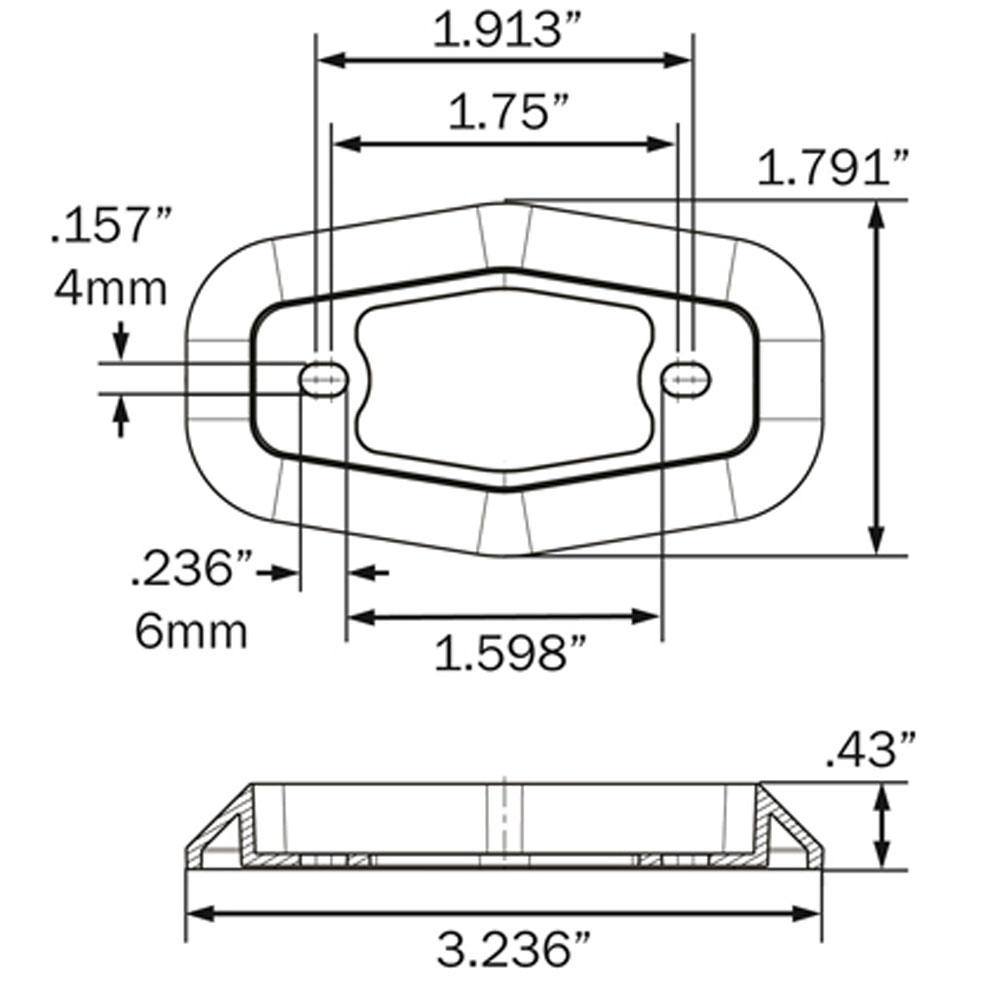 (image for) Trailer Marker Clearance Light Chrome Bezel Dexter/Redneck #A13C2B