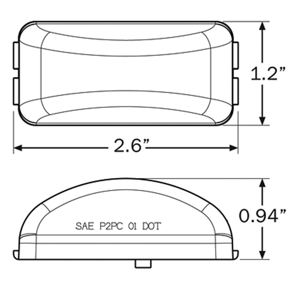 (image for) Trailer Marker Clearance Light Kit LED Mini Thinline Amber Standard Dexter/Redneck #AL-91ABK