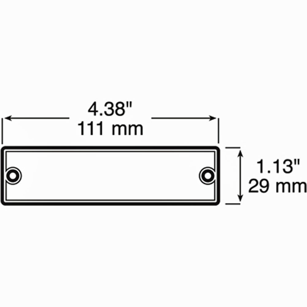 (image for) Trailer Reflector 4 3/8" Red Rectangular Adhesive Back Two Stud Attach Dexter/Redneck #B487R