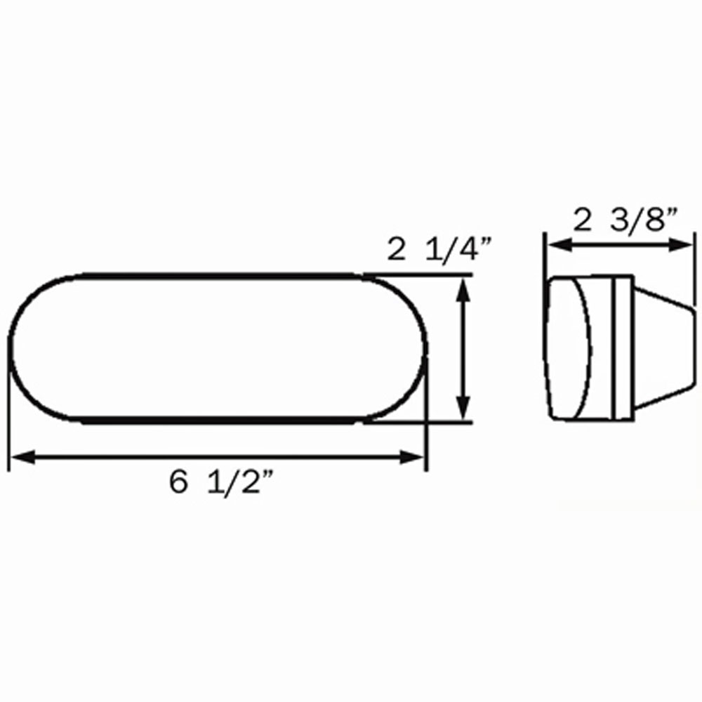 (image for) Trailer Incandescent Back Up Light Kit 6" Oval Standard DOT Compliant Dexter/Redneck #BU-74CB