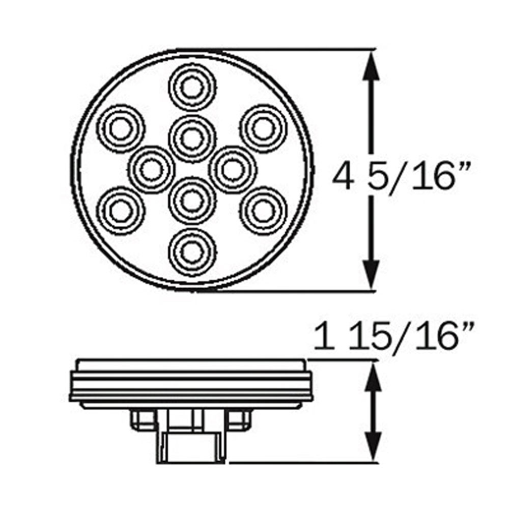 (image for) Trailer Utility Light LED 4" Round Standard Dexter/Redneck #BUL-43CB