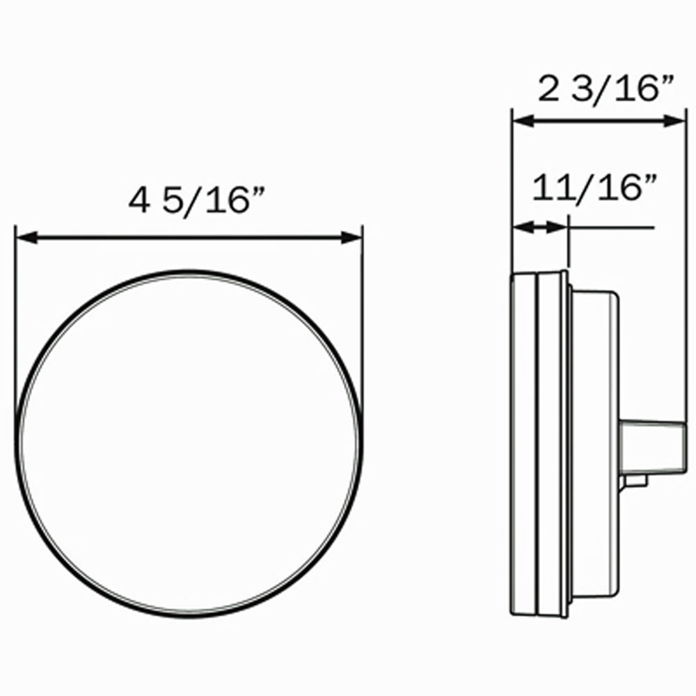 (image for) Trailer Back Up Light LED 4" Round 21 Diode DOT Comianplt White Glolight Dexter/Redneck #BUL101CB
