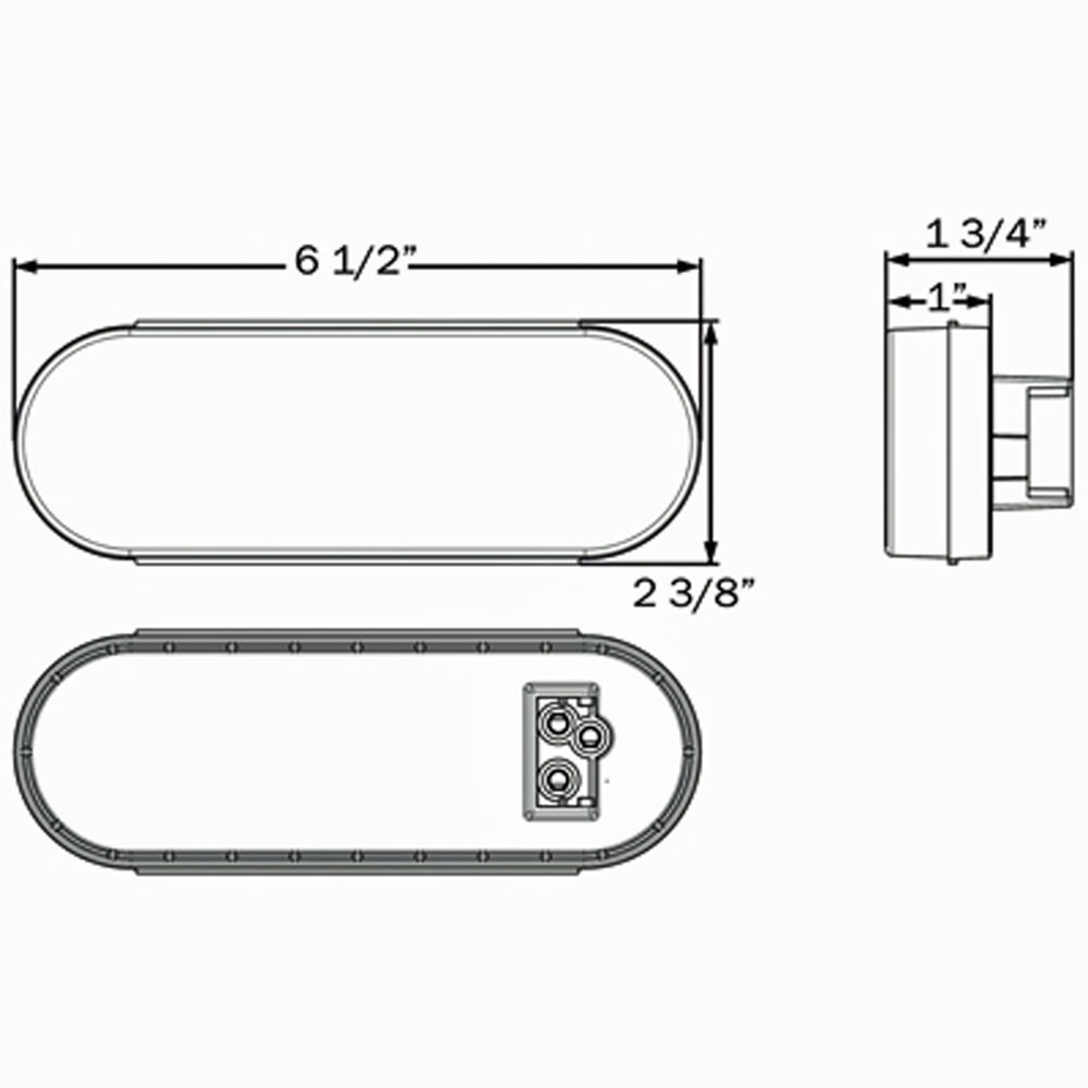 (image for) Trailer Back Up Light LED 6" Oval 22 Diode DOT Compliant White Glolight Dexter/Redneck #BUL111CB