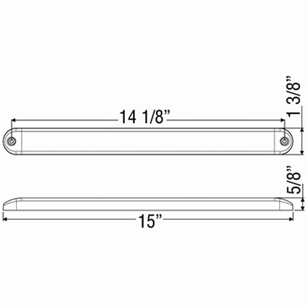 (image for) Trailer Utility Light Only Standard LED 15" 11 Diodes Thinline Dexter/Redneck #BUL69CB
