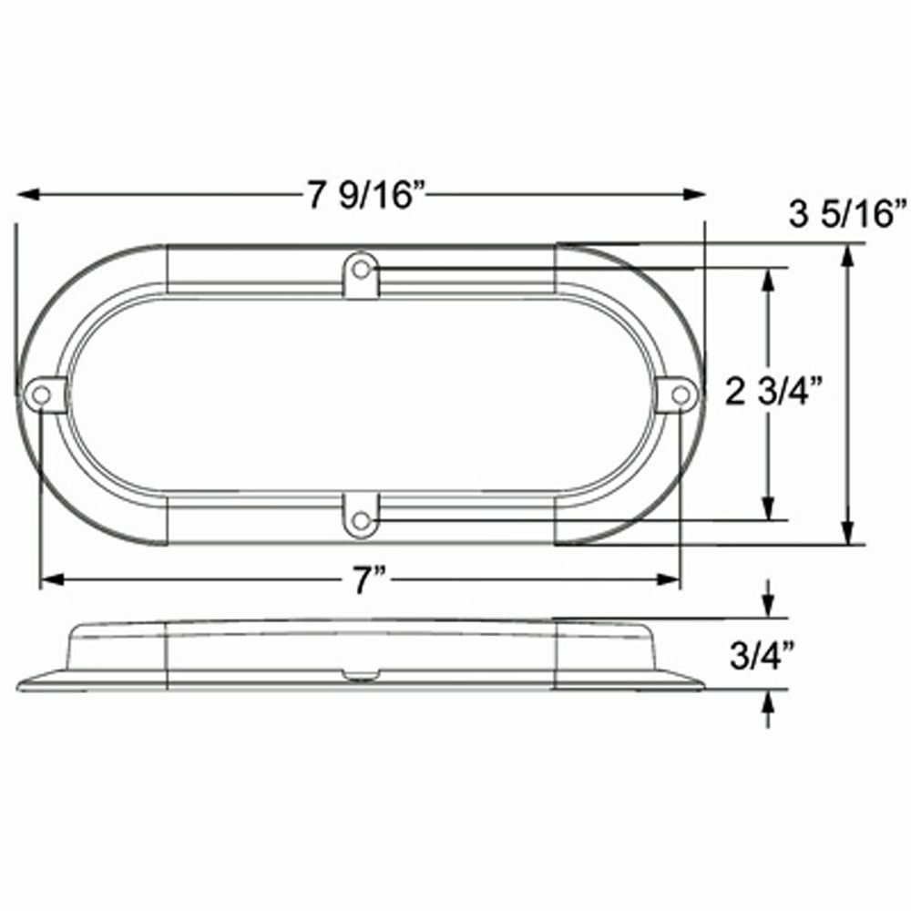 (image for) Trailer Utility Light Only Fleet LED 6" Oval 6 Diode Dexter/Redneck #BUL73CB