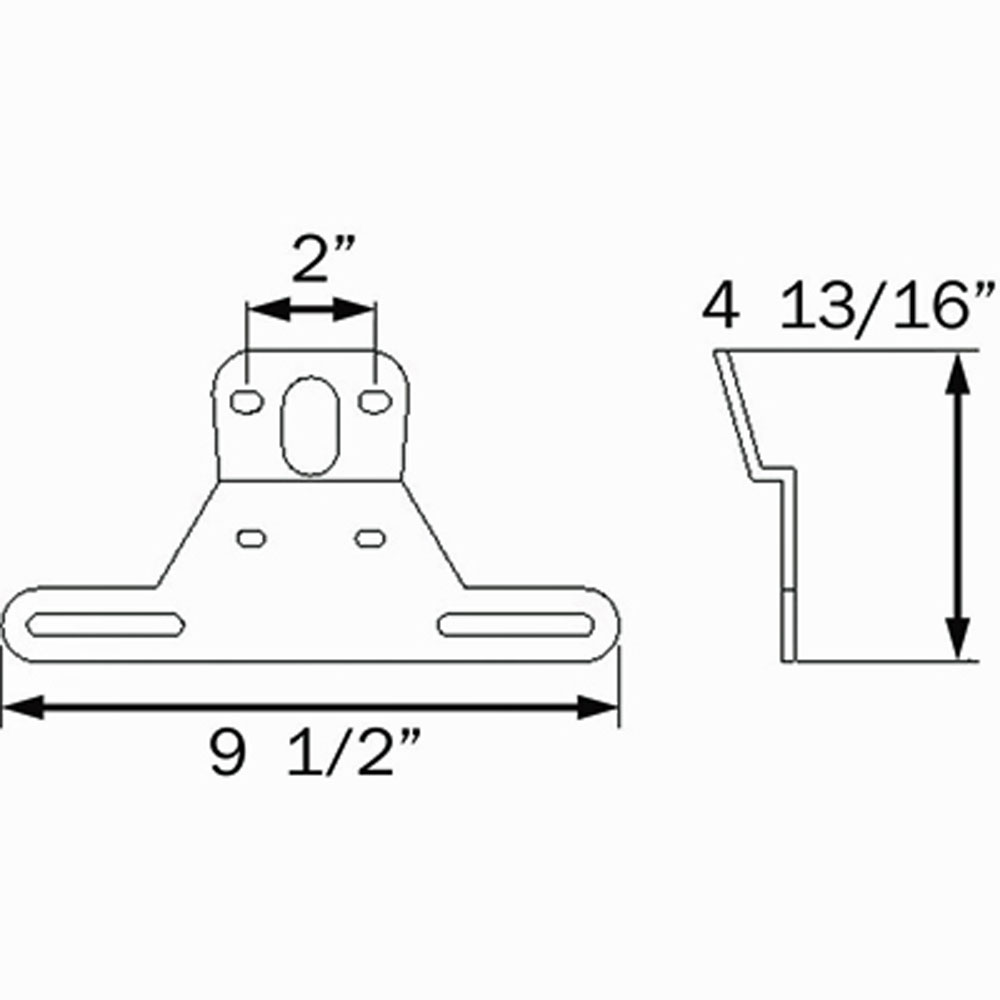 (image for) Trailer License Plate Bracket Black Plastic Dexter/Redneck #LP-10SB