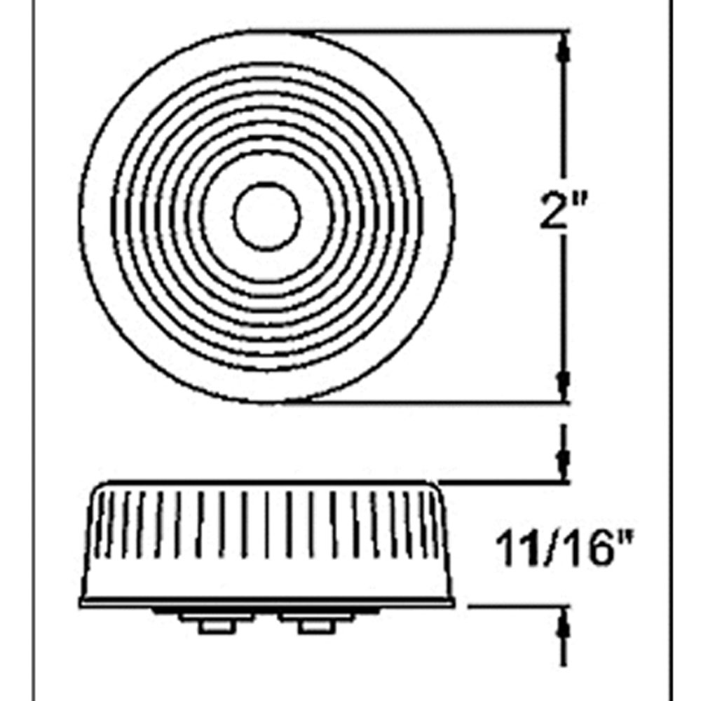(image for) Trailer Marker Clearance Light Only Incandescent 2" Round Red Dexter/Redneck #LT01-025