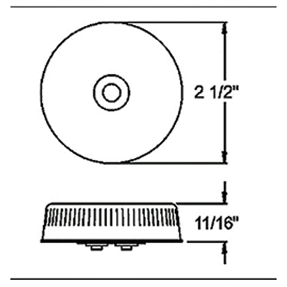 (image for) Trailer Marker Clearance Light Only Incandescent 2 1/2" Round Red Reflex Dexter/Redneck #LT01-035
