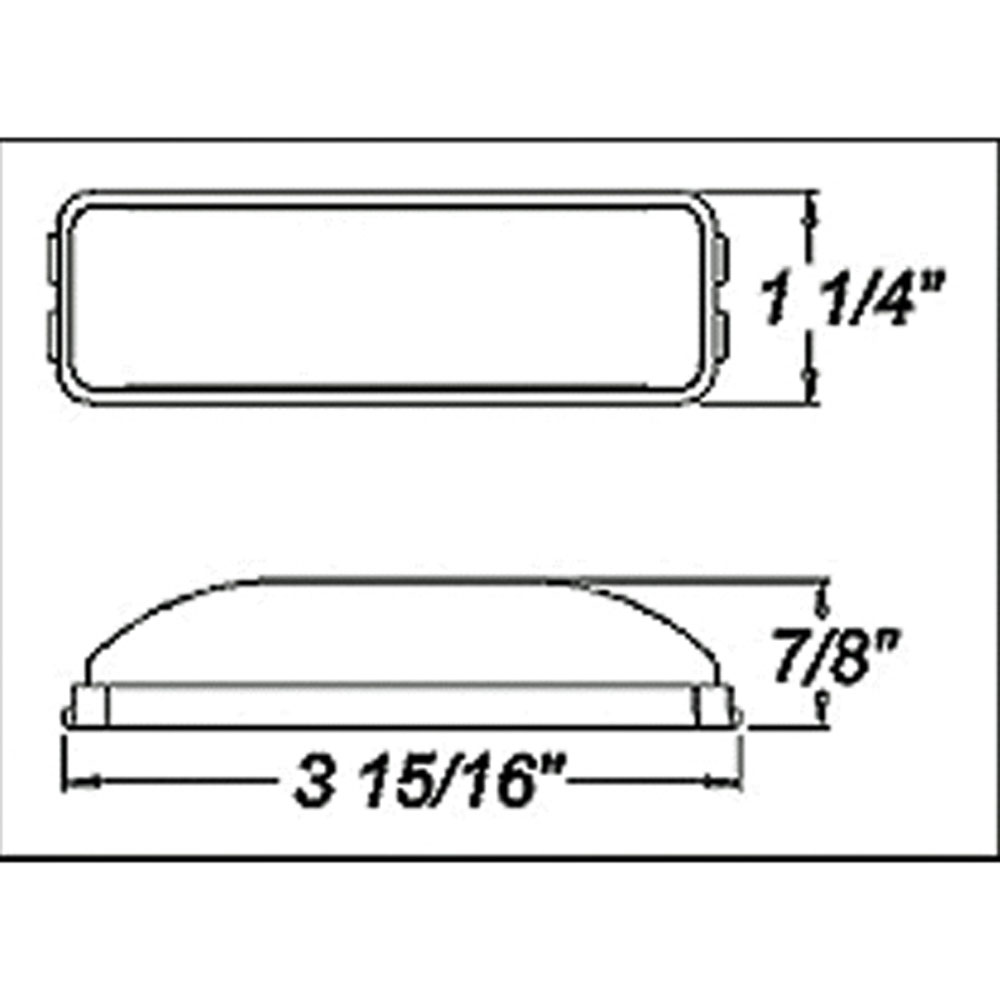 (image for) Trailer Marker Clearance Incandescent Light Kit Incandescent Thinline Red Dexter/Redneck #LT01-155
