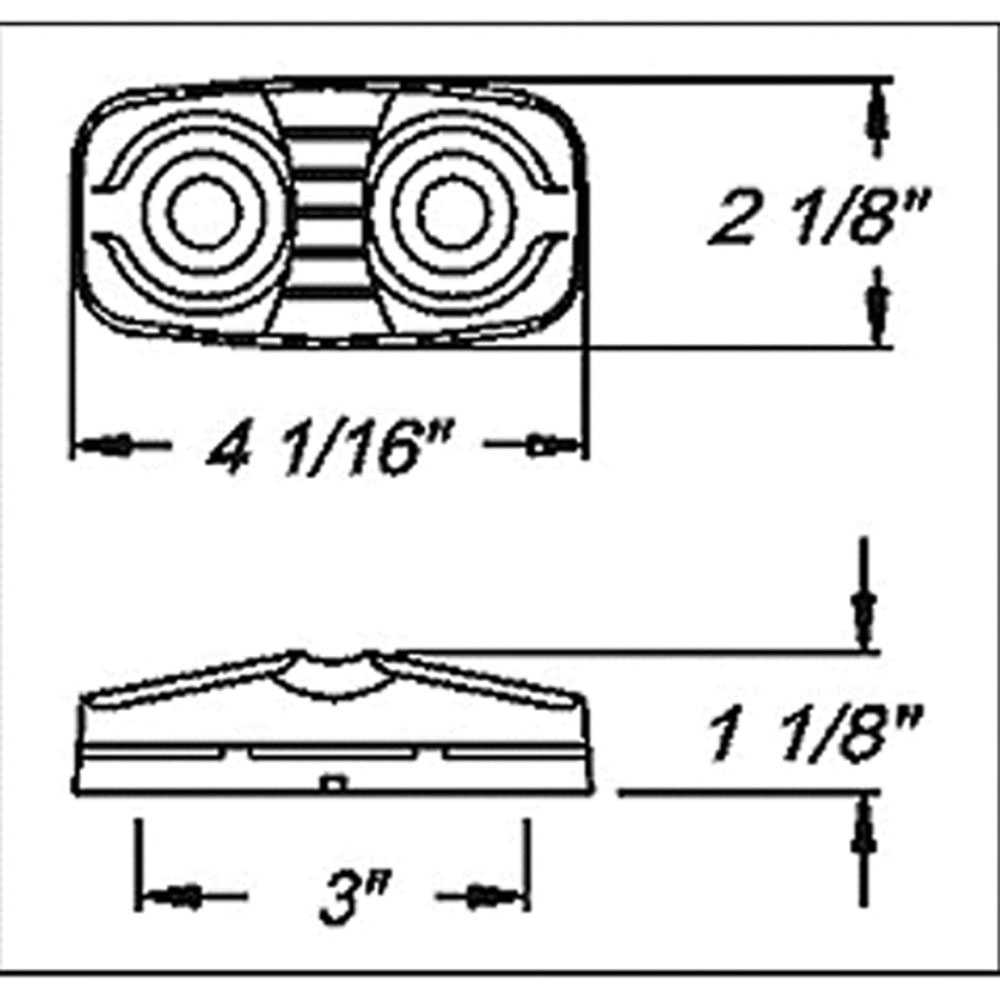 (image for) TrailerMarker Clearance Light Only Incadescent Amber 2 Bulb Dexter/Redneck #LT01-200