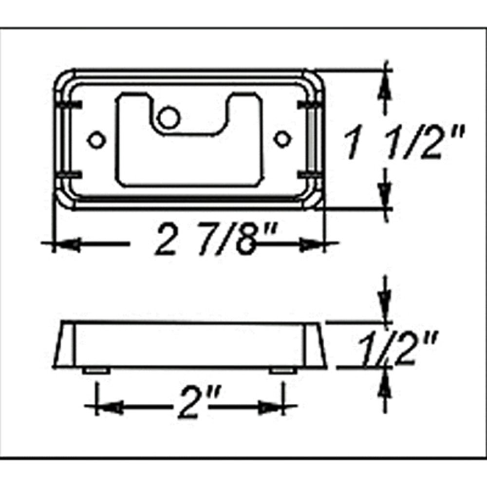(image for) Trailer Marker Clearance Light Kit LED 2.875" Rectangular Mini Thinline 1 Diode Amber Dexter/Redneck #LT02-220