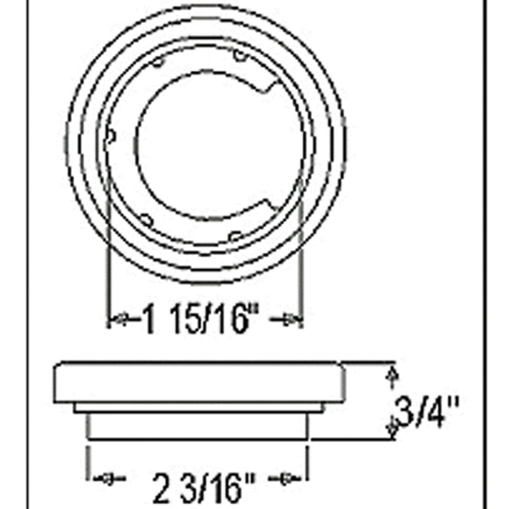 (image for) Trailer Marker Clearance Light Kit LED 2" Round 1 Diode Red Dexter/Redneck #LT02-305