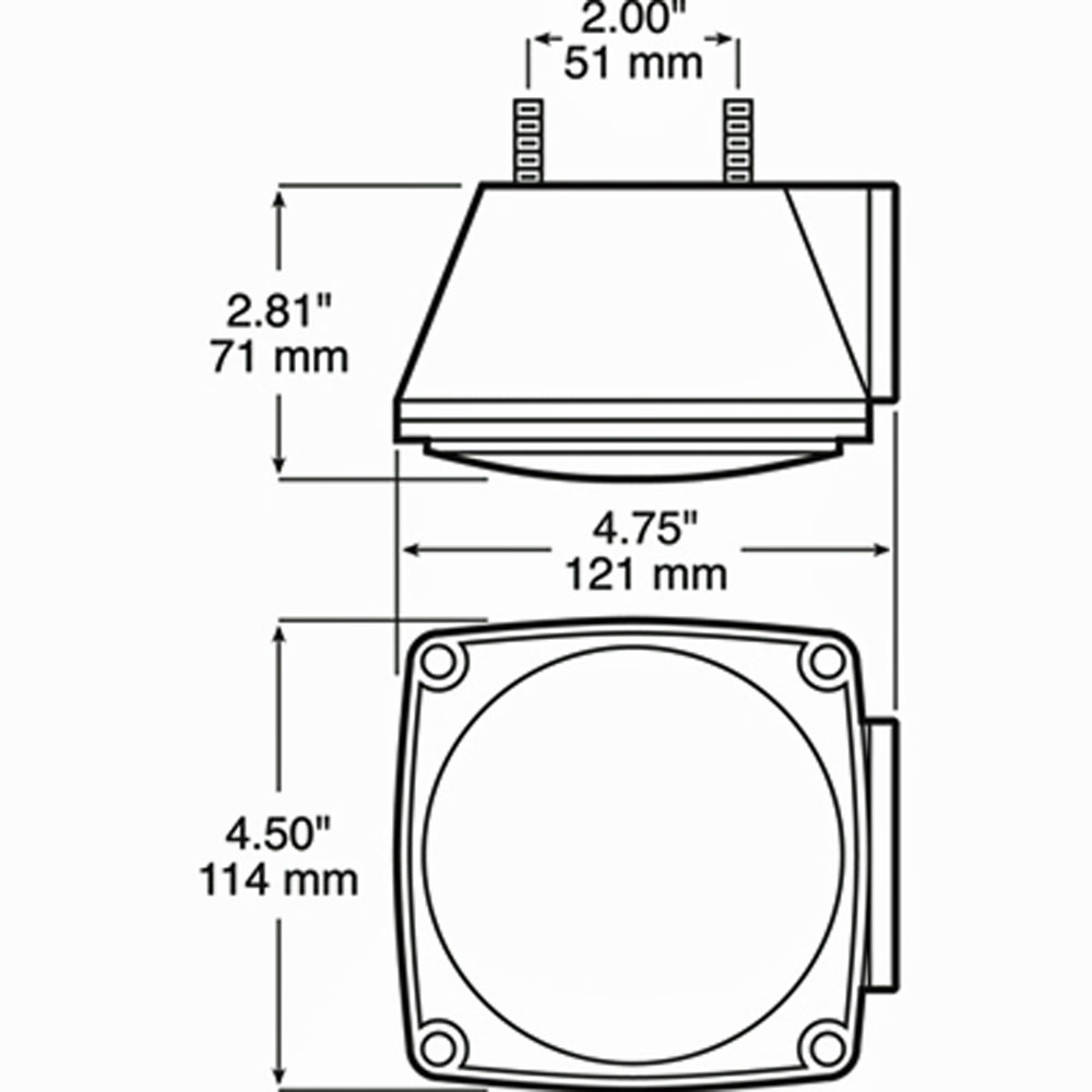 (image for) Trailer Stop/Turn/Tail Light Only Incandescent 6 Function Right Hand Red Dexter/Redneck #LT03-100