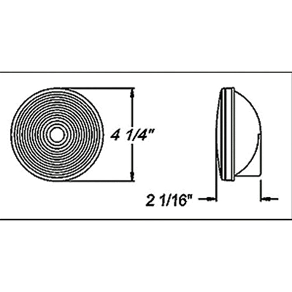 (image for) Trailer Stop/Turn/Tail Light Only Incandescent 4'' Round Red Dexter/Redneck #LT03-135