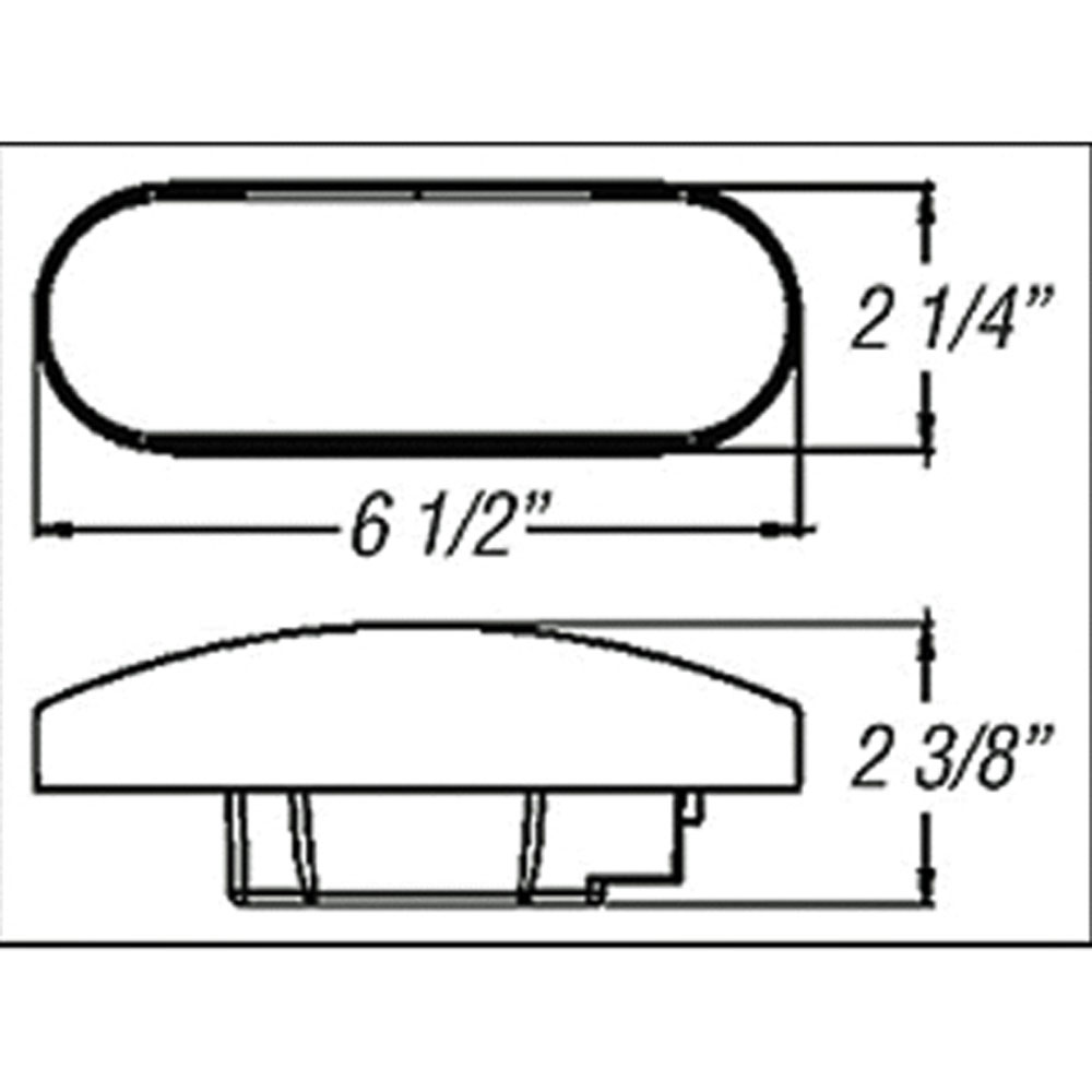(image for) Trailer Stop/Turn/Tail Light Only Incandescent 6'' Oval 2 Bulb Red Dexter/Redneck #LT03-190