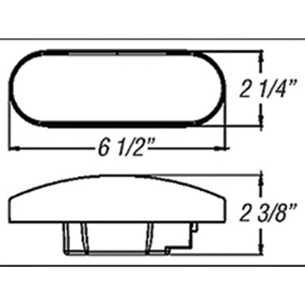 (image for) Trailer Stop/Turn/Tail Light Kit Incandescent 6'' Oval 2 Bulb Red Dexter/Redneck #LT03-310